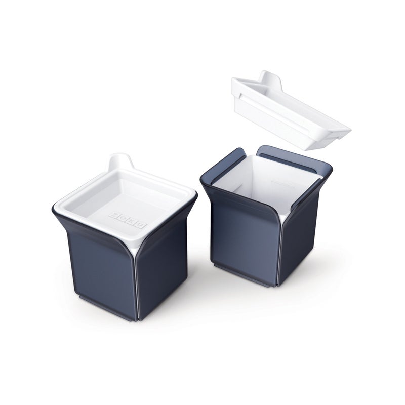ZOKU Silicone Cube Ice Molds, Set of 2 Stackable Square-Shaped Ice Molds, Keep Drinks Colder Longer with Less Dilution, Easy-Release, BPA and Phthalate-Free, Slate Blue - Image 3